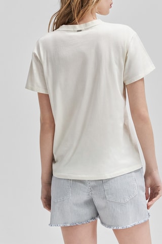 T-shirt loose en coton biologique - Blanc cassé - IKKS