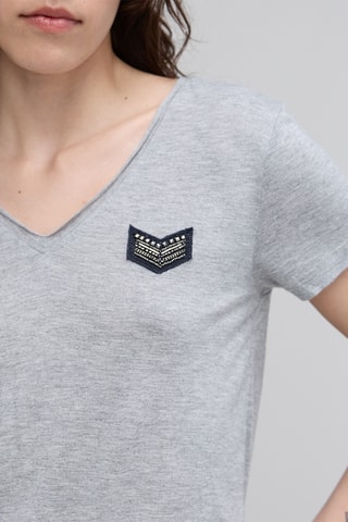 T-shirt droit - Gris clair chiné - IKKS