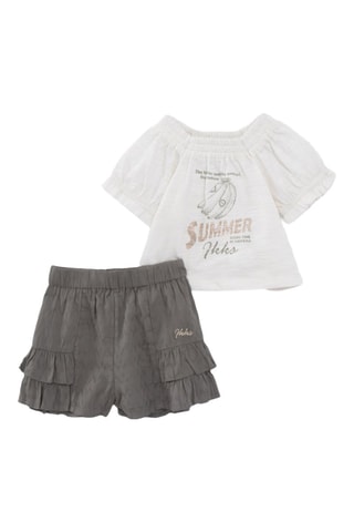 Short et t-shirt - Ecru et kaki - IKKS