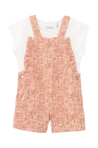 Salopette et t-shirt - Blanc et pêche - IKKS