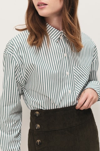 Jupe droite en velours - Kaki