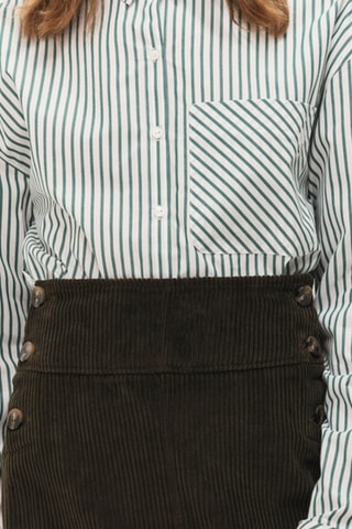 Jupe droite en velours - Kaki