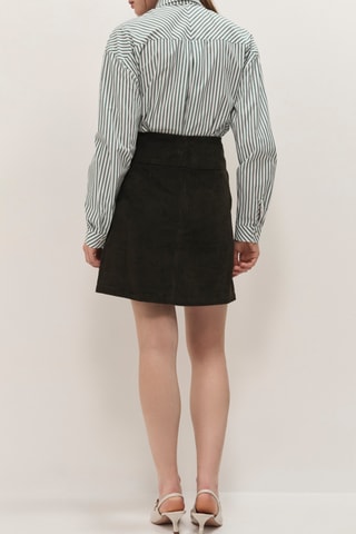 Jupe droite en velours - Kaki