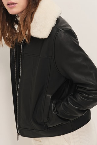 Veste en cuir - Noir