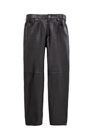 Pantalon slim en cuir d’agneau - Noir