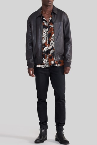 Veste en cuir - Noir