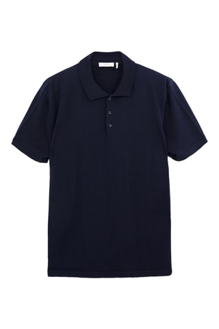 Polo en laine - Bleu marine