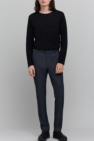 Pantalon regular - Bleu marine chinée