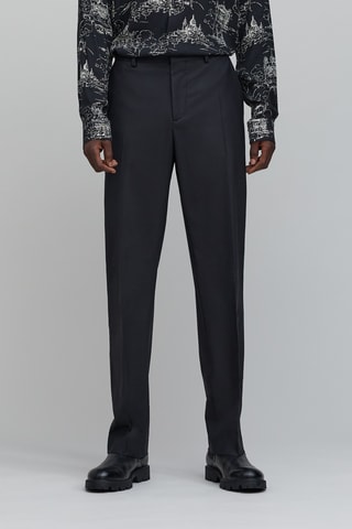 Pantalon de costume slim en laine - Noir