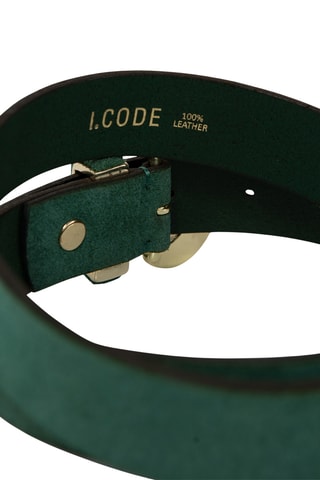 Ceinture en nubuck - Vert foncé
