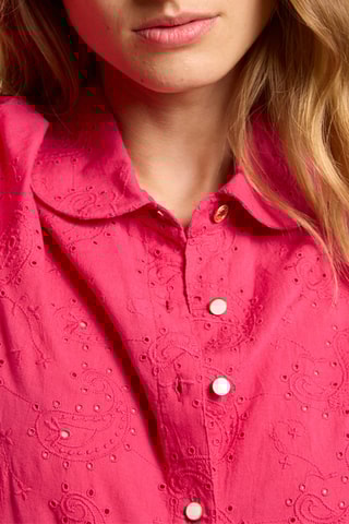 Chemisier en broderie anglaise - Fuchsia