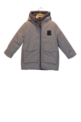 Parka réversible à capuche - Gris clair chiné et gris foncé