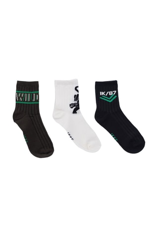3 paires de chaussettes - Kaki et noir