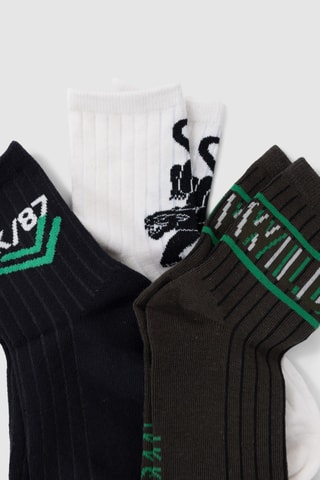 3 paires de chaussettes - Kaki et noir