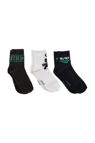 3 paires de chaussettes - Kaki et noir