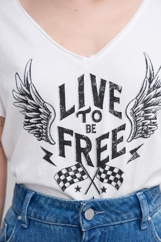 T-shirt loose en coton biologique - Ecru