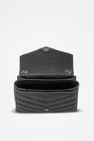 Sac porté épaule en cuir d’agneau - Kaki