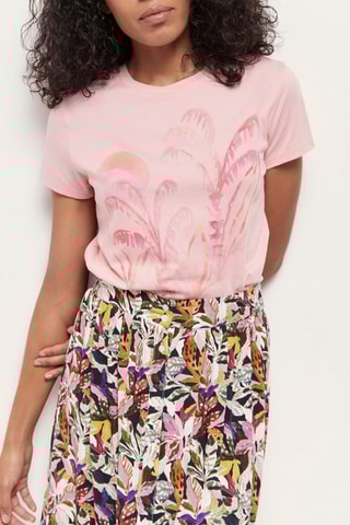 T-shirt droit en coton biologique - Rose