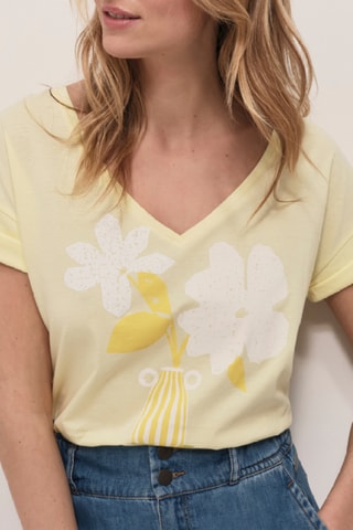 T-shirt en coton biologique - Jaune et blanc