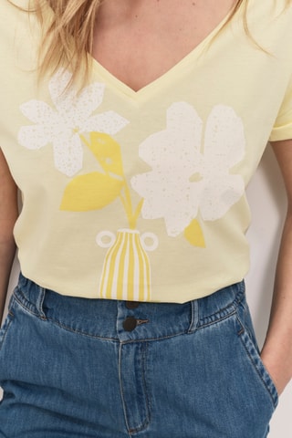 T-shirt en coton biologique - Jaune et blanc