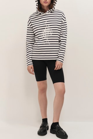 T-shirt à capuche en coton biologique - Noir et blanc