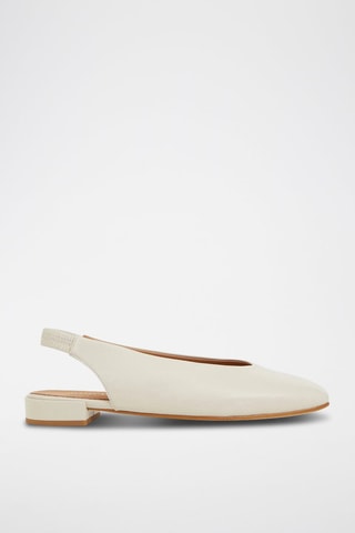 Geitenleren Ballerina’s - Ecru