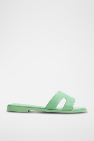 Schapenleren Muiltjes Itsandal - Zeegroen