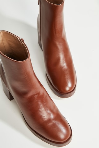 Kalfsleren Enkellaarzen Teanna - Bruin