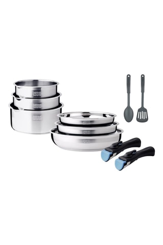 Batterie de cuisine en acier inoxydable - 
10 pièces