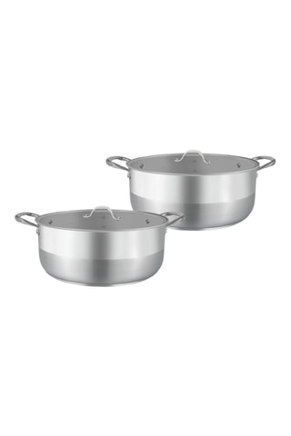 2 marmites en acier inoxydable - 28 cm