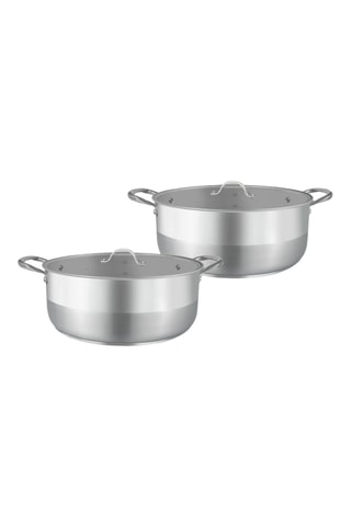 2 faitouts en acier inoxydable - 32 cm