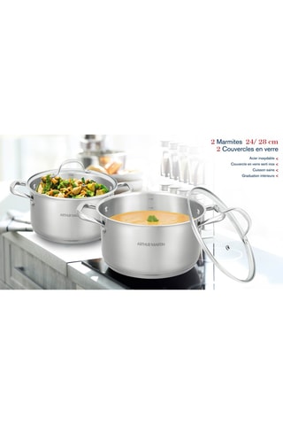 Cocotte en acier inoxydable - Argenté - 24 cm