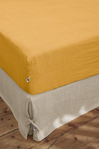 Drap-housse en lin Soline - Jaune