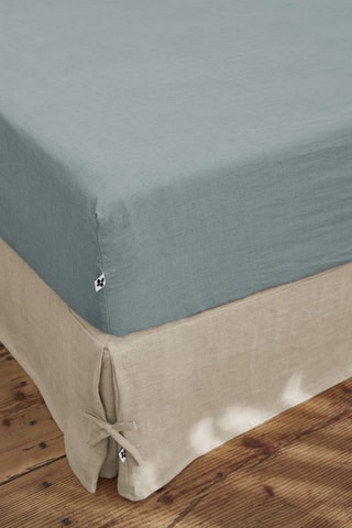 Drap-housse en lin Soline - Bleu