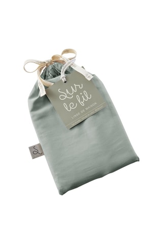 Taie d'oreiller en percale de coton 80 fils/cm² Bally  - Céladon