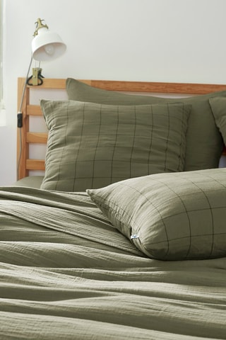 Taie d'oreiller Gaïa Match Romarin