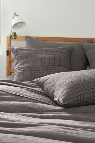 Taie d'oreiller Gaïa Mix - Granit