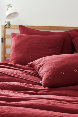 Taie d'oreiller Gaïa Boho - Lie de vin