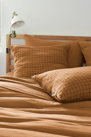 Taie d'oreiller Gaïa Mix - Camel