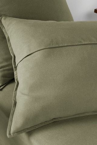 Taie d'oreiller en flanelle de coton Candice - Kaki