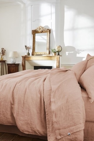 Housse de couette en lin Soline - Vieux rose