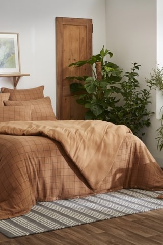 Housse de couette réversible Gaïa Match - Camel