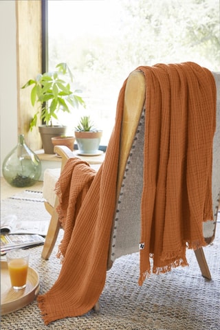 Plaid Gaïa - 180 x 220 cm - Orange