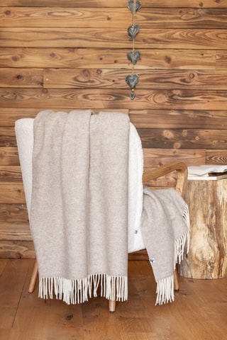 Plaid en laine Côme - Beige - 140 x 200 cm