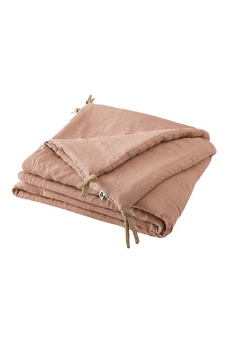 Bout de lit en lin Soline - Vieux rose