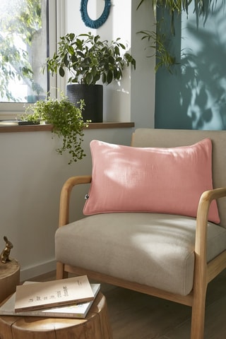 Coussin en gaze de coton Gaïa - Rose - 40 x 60 cm