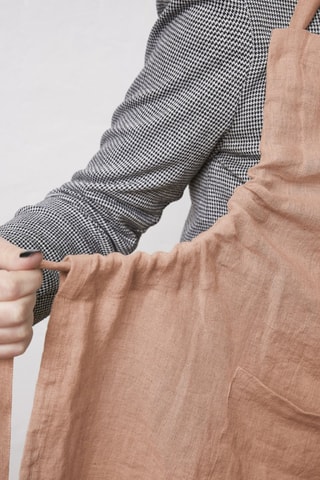 Tablier Soline en lin - Rose