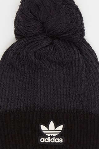 Bonnet à pompon - Noir et gris foncé