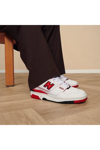 Sneakers en cuir 550 - Blanc et rouge