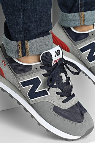 Baskets en nubuck 574 - Gris foncé et noir - New Balance